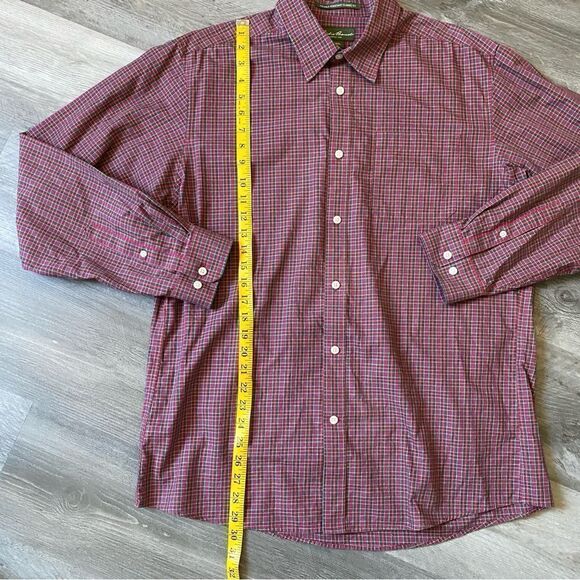 Eddie Bauer Plaid Button Down Wrinkle Resistant Classic Fit Large - Picture 10 of 11
